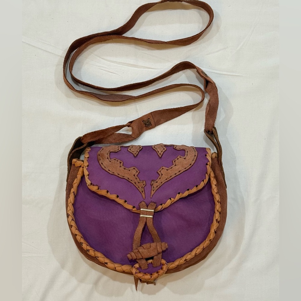Handmade Purple and Brown Women's Bag